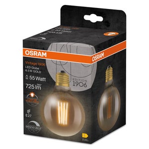 Led globe 95 e27 à filament ambre 60 w chaud OSRAM