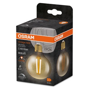 Led globe 80 e27 à filament ambre 60 w chaud OSRAM