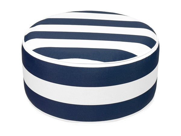 Pouf gonflable polyester imprime d.53x h.23cm navy