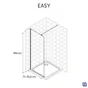 Paroi de douche à l'italienne verre transparent, l.80 cm, Ep.6 mm chromé Easy
