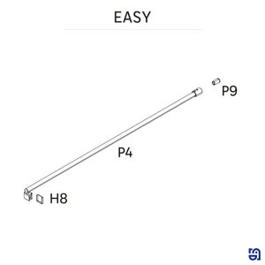 Barre stabilisatrice pour paroi italienne épaisseur 6 mm 100 cm chrome easy