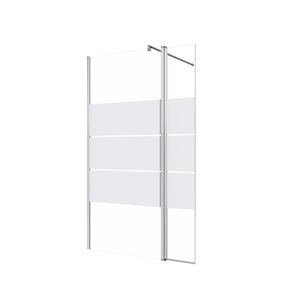 Déflecteur pour paroi de douche verre sérigraphié, l.30 cm, Ep. 6 mm chromé Easy