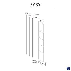 Déflecteur pour paroi de douche verre sérigraphié, l.30 cm, Ep. 6 mm chromé Easy