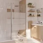 Déflecteur pour paroi de douche verre sérigraphié, l.30 cm, Ep. 6 mm chromé Easy