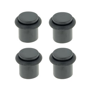 Lot de 4 butées de porte à visser CHRISLIGNE Bu268lx4/101e aluminium noir Diam.2 x H.2.5 cm