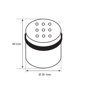 Lot de 4 butées de porte à visser CHRISLIGNE Bu271lx4/51e aluminium blanc Diam.2.8 x H.4 cm