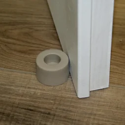 Butée de porte à visser CHRISLIGNE Bu170/25/30w poli beige Diam.4 x H.2.5 cm