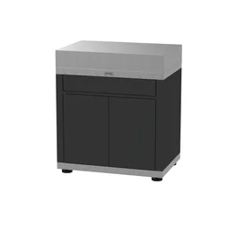 Meuble avec tiroir 80x55 cm pour cuisine extérieure LE MARQUIER, noir et inox