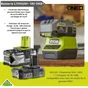 Perceuse sans fil et meuleuse sans fil RYOBI Rck182-242s, 18 V 4 Ah, 2 batteries