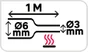 Gaine thermorétractable bleu, L.1 m x l.0 mm, Diam.6 mm, LEXMAN