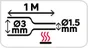 Gaine thermorétractable noir, L.1 m x l.0 mm, Diam.3 mm, LEXMAN