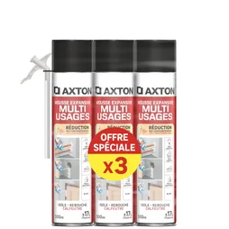 Lot de 3 mousses expansive multi usages <0.1% iso axton blanc 500 ml