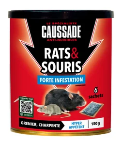 Céréales antirats et souris CAUSSADE, 6 sachets
