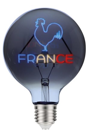 Ampoule led à filament décorative, globe 125mm E27, 18lm = 1W, blanc très chaud, coq français