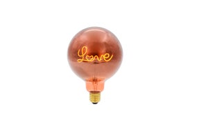 Ampoule led à filament décorative, globe 125mm E27, 10lm = 1W, blanc chaud, love cuivre