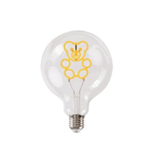 Ampoule led à filament décorative, globe 125mm E27, 60lm = 35W, blanc chaud, ours transparent