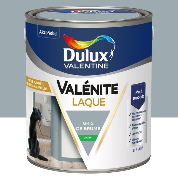 Peinture boiserie gris de brume satin DULUX VALENTINE Valenite 2l