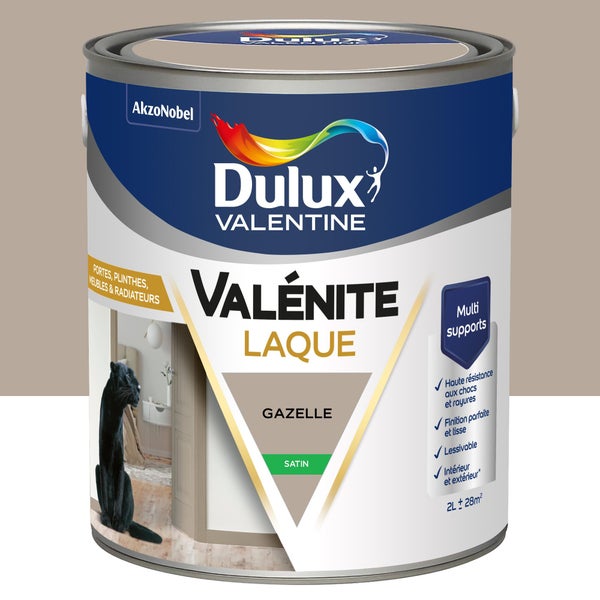 Peinture boiserie gazelle satin DULUX VALENTINE Valenite 2l