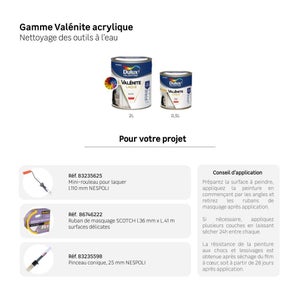 Peinture boiserie gazelle satin DULUX VALENTINE Valenite 2l