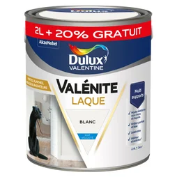 Peinture boiserie blanc mat DULUX VALENTINE Valenite 2.5L+20% gratuit