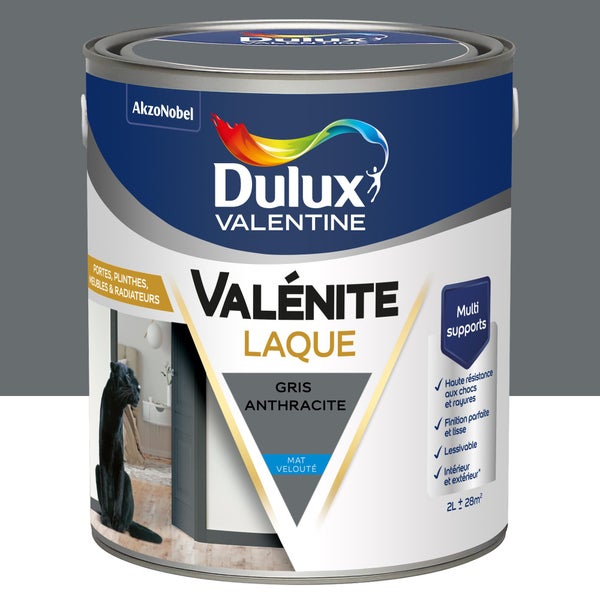 Peinture boiserie gris anthracite mat DULUX VALENTINE Valenite 2l