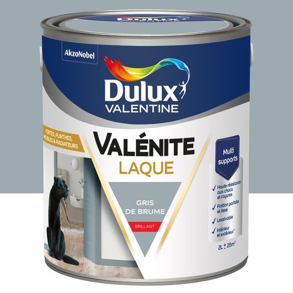 Peinture boiserie gris de brume brillant DULUX VALENTINE Valenite 2l