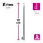 Poteau garde-corps aluminium gris pose latérale, Alya H.111 cm , ARTENS