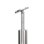 Poteau garde-corps Inox gris pose à plat Noxi, H.96 cm, ARTENS