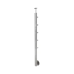 Poteau garde-corps Inox gris pose latérale Noxi, H.112 cm, ARTENS