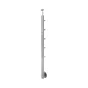 Poteau garde-corps Inox gris pose latérale Noxi, H.112 cm, ARTENS