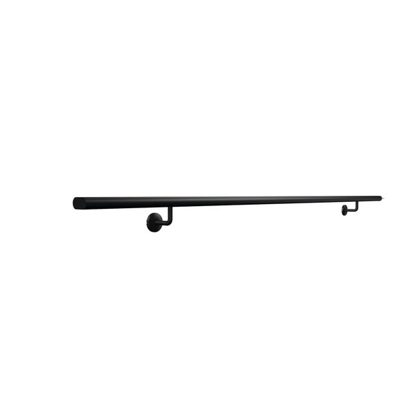 Main courante aluminium noir 2m + 2 supports, Alya ARTENS, en kit