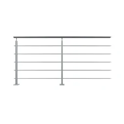 Garde-corps aluminium gris 2m pose à plat, Alya ARTENS, en kit