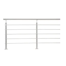 Garde-corps Inox gris 2m pose à plat, Noxi ARTENS, en kit
