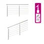Garde-corps Inox gris 2m pose à plat, Noxi ARTENS, en kit