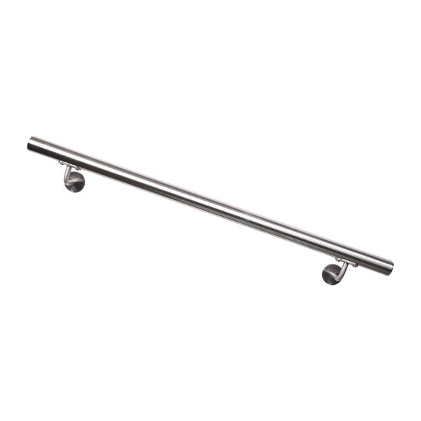Main courante en Inox gris 2m + 2 supports muraux, Noxi ARTENS, en kit