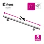 Main courante en Inox gris 2m + 2 supports muraux, Noxi ARTENS, en kit