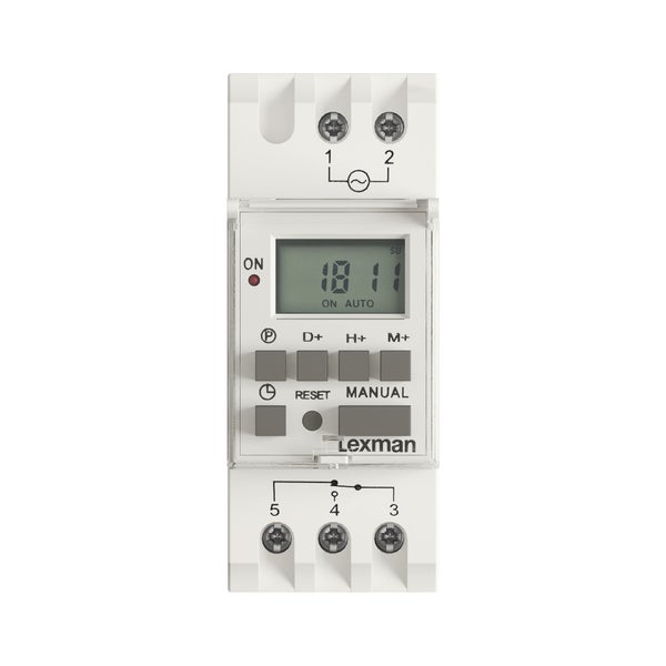 Horloge digitale programmable 2 modules 16a lexman