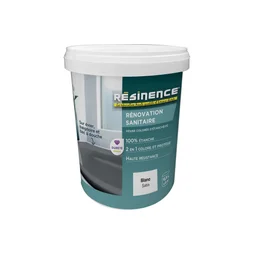 Résine colorée renov sanitaire RESINENCE, blanc satiné, 0.5 l