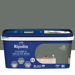 Peinture mur, RIPOLIN cuisine et bain, 2 litres, vert galane satin