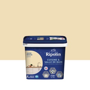 Peinture mur, RIPOLIN cuisine et bain, 0.75 litre, jaune renoir satin