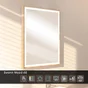 Miroir lumineux effet chêne l.60xH.75 cm Swann Tactile Anti-buée Variateur