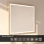 Miroir lumineux effet chêne l.90xH.75 cm Swann Tactile Anti-buée Variateur