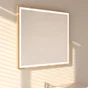 Miroir lumineux effet chêne l.90xH.75 cm Swann Tactile Anti-buée Variateur