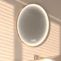 Miroir lumineux rond effet chêne Diam.75 cm Swann, Tactile, Anti-buée, Variateur