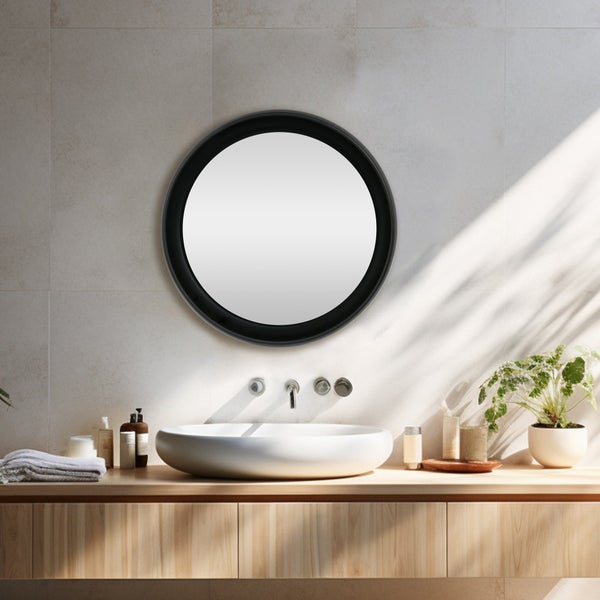 Miroir rond noir diam.55 cm INSPIRE