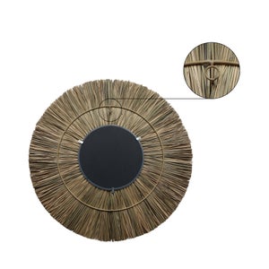 Miroir SOLEIA rond diam.70cm rotin naturel blanc INSPIRE