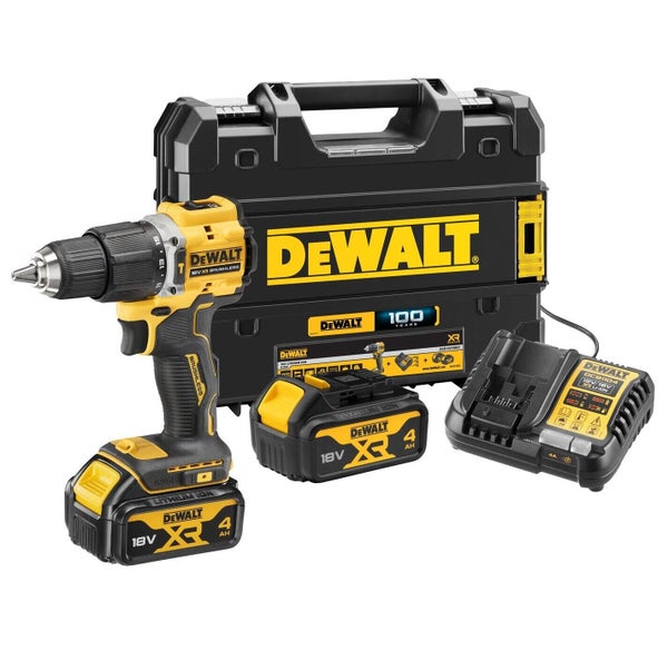 Perceuse à percussion sans fil DEWALT 18 V 4 Ah, 2 batteries