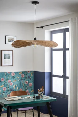 Suspension EGLO Siruela E27 naturel corde l.56 x 40 cm