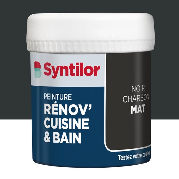 Testeur peinture meuble noir charbon mat SYNTILOR Renov' cuisine et bain 0.075l