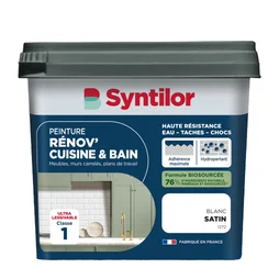 Peinture meuble blanc satin SYNTILOR Renov' cuisine et bain 0.75l